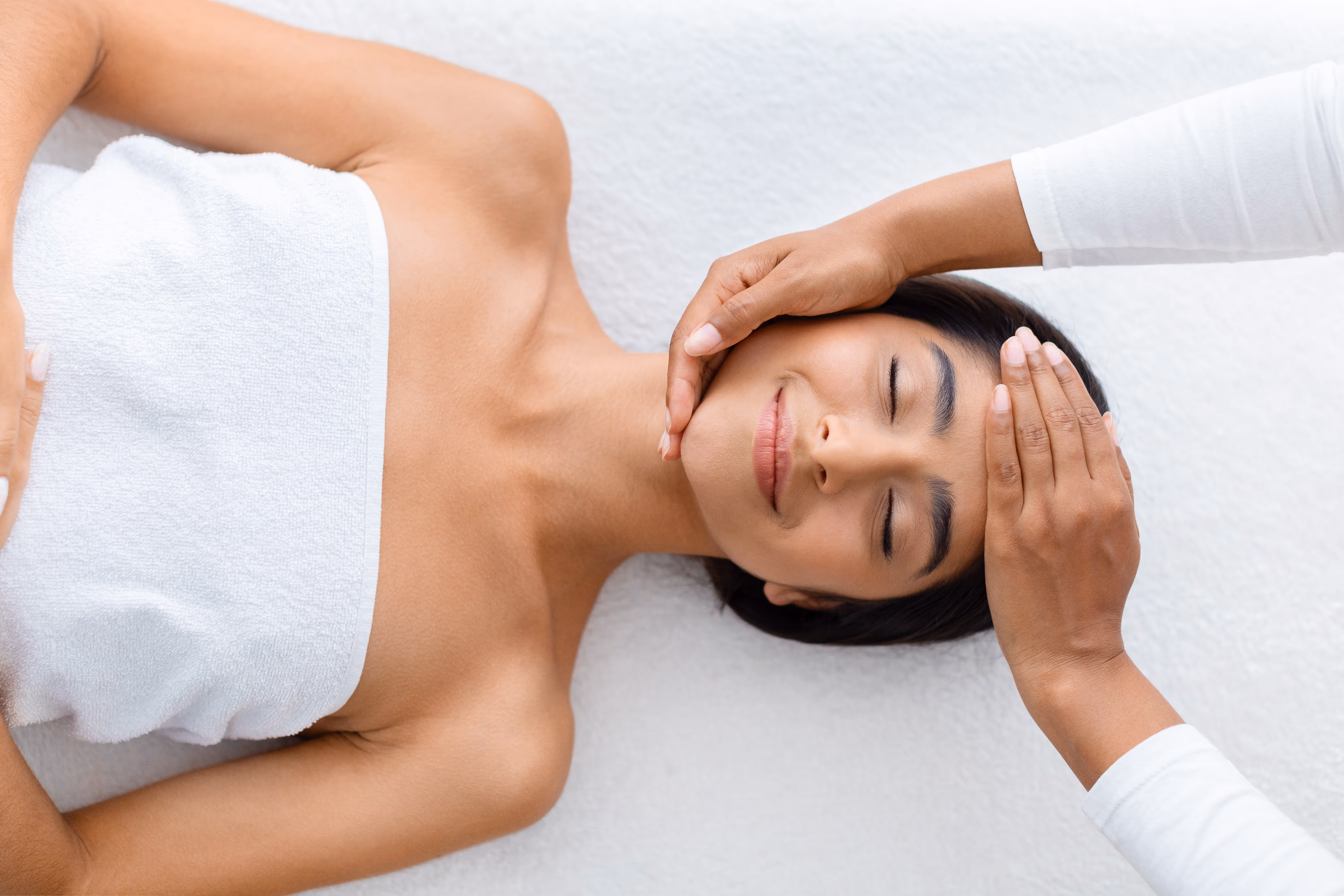Woman having Indian Head Massage